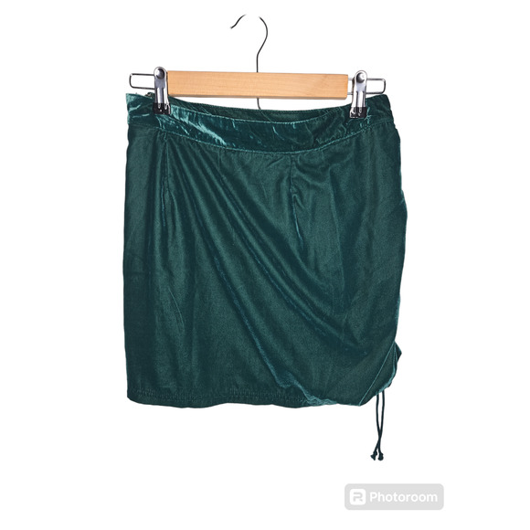 Free People Vivienne Velvet Mini Skirt Emerald Green size 4 - Picture 4 of 4